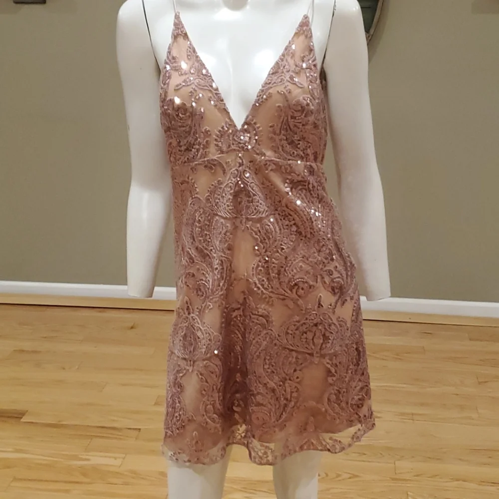 Free People Night Shimmers Mini Dress